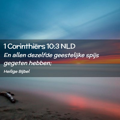 Picture 02 - 1 Corinthiërs 10:3 NLD - En allen dezelfde geestelijke spijs gegeten - Bible Verse Picture