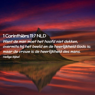 Picture 02 - 1 Corinthiërs 11:7 NLD - Want de man moet het hoofd niet dekken, overmits - Bible Verse Picture