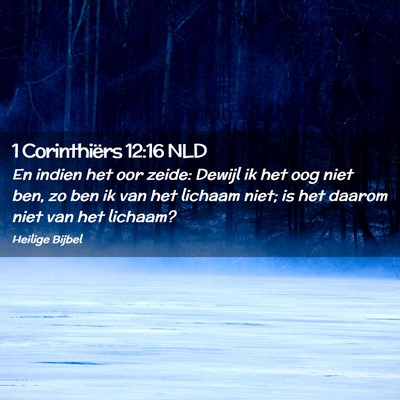 Picture 02 - 1 Corinthiërs 12:16 NLD - En indien het oor zeide: Dewijl ik het oog niet - Bible Verse Picture
