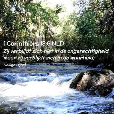 Picture 02 - 1 Corinthiërs 13:6 NLD - Zij verblijdt zich niet in de ongerechtigheid, - Bible Verse Picture