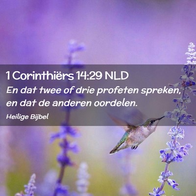 Picture 02 - 1 Corinthiërs 14:29 NLD - En dat twee of drie profeten spreken, en dat de - Bible Verse Picture