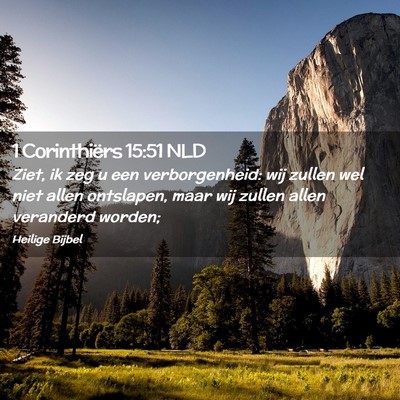 Picture 02 - 1 Corinthiërs 15:51 NLD - Ziet, ik zeg u een verborgenheid: wij zullen wel - Bible Verse Picture