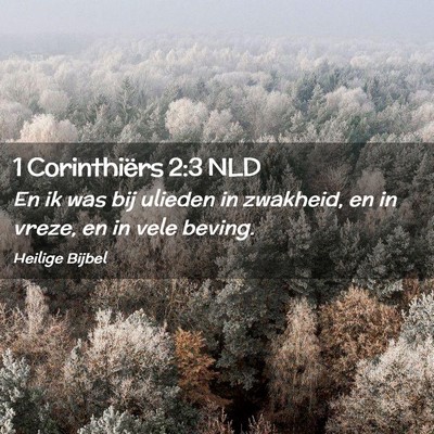 Picture 02 - 1 Corinthiërs 2:3 NLD - En ik was bij ulieden in zwakheid, en in vreze, - Bible Verse Picture