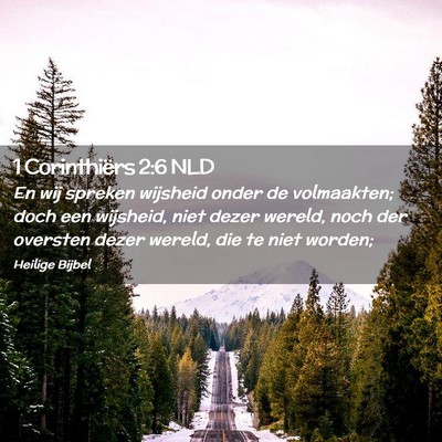 Picture 02 - 1 Corinthiërs 2:6 NLD - En wij spreken wijsheid onder de volmaakten; doch - Bible Verse Picture