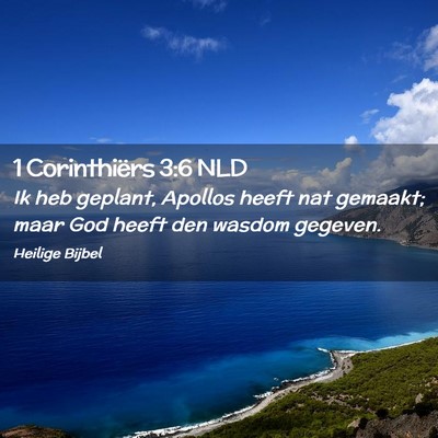 Picture 02 - 1 Corinthiërs 3:6 NLD - Ik heb geplant, Apollos heeft nat gemaakt; maar - Bible Verse Picture