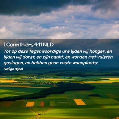 Picture 02 - 1 Corinthiërs 4:11 NLD - Tot op deze tegenwoordige ure lijden wij honger, - Bible Verse Picture