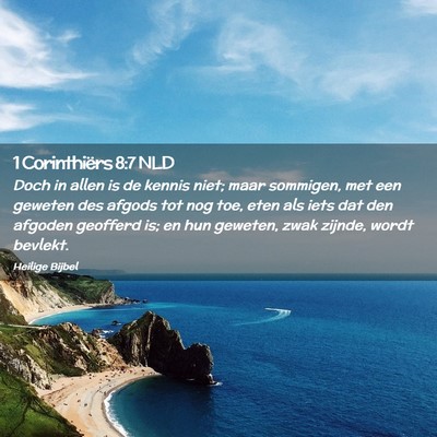 Picture 02 - 1 Corinthiërs 8:7 NLD - Doch in allen is de kennis niet; maar sommigen, - Bible Verse Picture