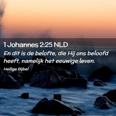 Picture 02 - 1 Johannes 2:25 NLD - En dit is de belofte, die Hij ons beloofd heeft, - Bible Verse Picture