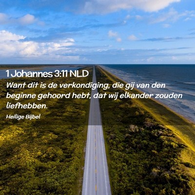Picture 02 - 1 Johannes 3:11 NLD - Want dit is de verkondiging, die gij van den - Bible Verse Picture