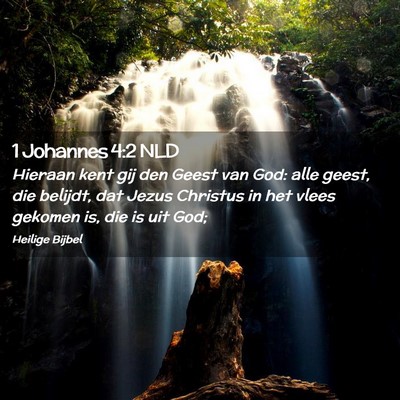 Picture 02 - 1 Johannes 4:2 NLD - Hieraan kent gij den Geest van God: alle geest, - Bible Verse Picture