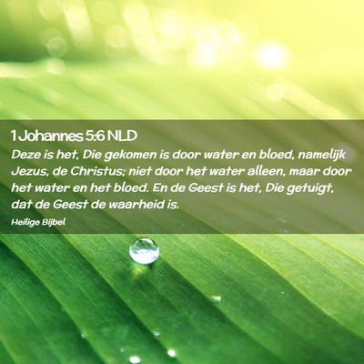 Picture 02 - 1 Johannes 5:6 NLD - Deze is het, Die gekomen is door water en bloed, - Bible Verse Picture