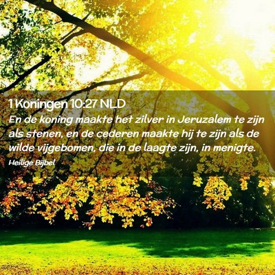Picture 02 - 1 Koningen 10:27 NLD - En de koning maakte het zilver in Jeruzalem te - Bible Verse Picture