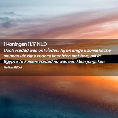 Picture 02 - 1 Koningen 11:17 NLD - Doch Hadad was ontvloden, hij en enige - Bible Verse Picture