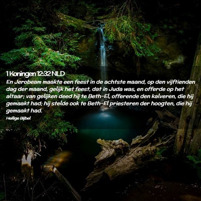 Picture 02 - 1 Koningen 12:32 NLD - En Jerobeam maakte een feest in de achtste maand, - Bible Verse Picture