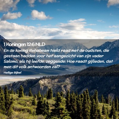 Picture 02 - 1 Koningen 12:6 NLD - En de koning Rehabeam hield raad met de oudsten, - Bible Verse Picture