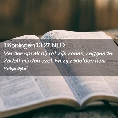 Picture 02 - 1 Koningen 13:27 NLD - Verder sprak hij tot zijn zonen, zeggende: Zadelt - Bible Verse Picture