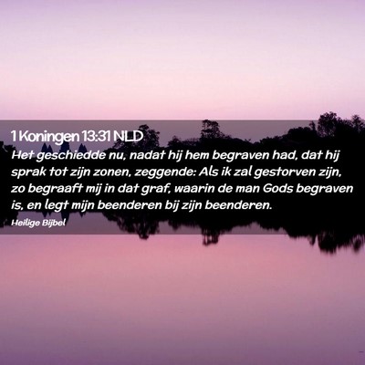 Picture 02 - 1 Koningen 13:31 NLD - Het geschiedde nu, nadat hij hem begraven had, - Bible Verse Picture