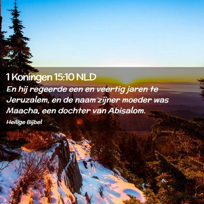 Picture 02 - 1 Koningen 15:10 NLD - En hij regeerde een en veertig jaren te - Bible Verse Picture