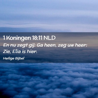 Picture 02 - 1 Koningen 18:11 NLD - En nu zegt gij: Ga heen, zeg uw heer: Zie, Elia - Bible Verse Picture