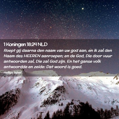 Picture 02 - 1 Koningen 18:24 NLD - Roept gij daarna den naam van uw god aan, en ik - Bible Verse Picture