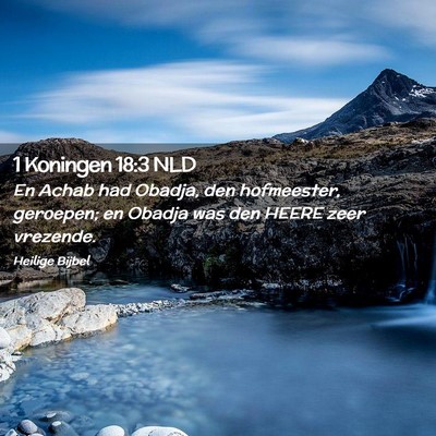 Picture 02 - 1 Koningen 18:3 NLD - En Achab had Obadja, den hofmeester, geroepen; en - Bible Verse Picture