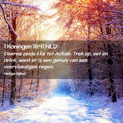 Picture 02 - 1 Koningen 18:41 NLD - Daarna zeide Elia tot Achab: Trek op, eet en - Bible Verse Picture