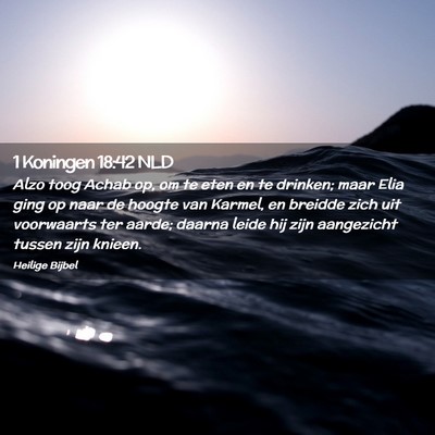 Picture 02 - 1 Koningen 18:42 NLD - Alzo toog Achab op, om te eten en te drinken; - Bible Verse Picture