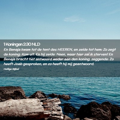 Picture 02 - 1 Koningen 2:30 NLD - En Benaja kwam tot de tent des HEEREN, en zeide - Bible Verse Picture
