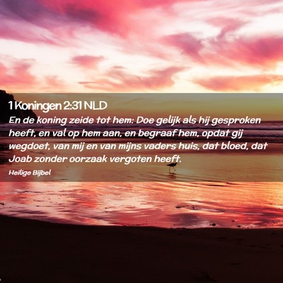 Picture 02 - 1 Koningen 2:31 NLD - En de koning zeide tot hem: Doe gelijk als hij - Bible Verse Picture
