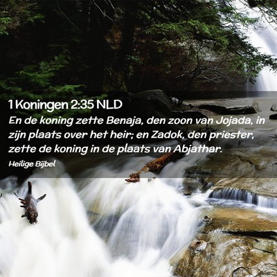 Picture 02 - 1 Koningen 2:35 NLD - En de koning zette Benaja, den zoon van Jojada, - Bible Verse Picture
