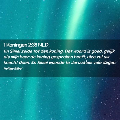 Picture 02 - 1 Koningen 2:38 NLD - En Simei zeide tot den koning: Dat woord is goed; - Bible Verse Picture