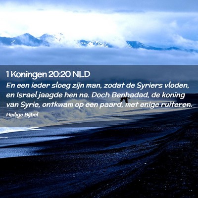 Picture 02 - 1 Koningen 20:20 NLD - En een ieder sloeg zijn man, zodat de Syriers - Bible Verse Picture