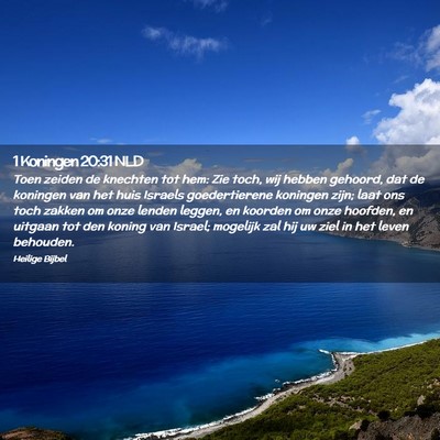 Picture 02 - 1 Koningen 20:31 NLD - Toen zeiden de knechten tot hem: Zie toch, wij - Bible Verse Picture