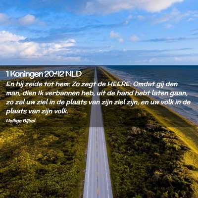 Picture 02 - 1 Koningen 20:42 NLD - En hij zeide tot hem: Zo zegt de HEERE: Omdat gij - Bible Verse Picture