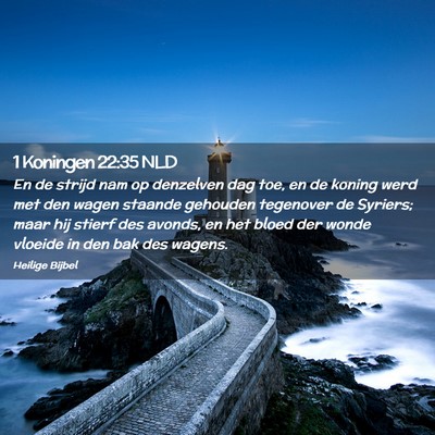 Picture 02 - 1 Koningen 22:35 NLD - En de strijd nam op denzelven dag toe, en de - Bible Verse Picture