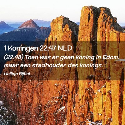 Picture 02 - 1 Koningen 22:47 NLD - (22:48) Toen was er geen koning in Edom, maar een - Bible Verse Picture