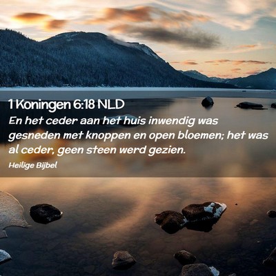 Picture 02 - 1 Koningen 6:18 NLD - En het ceder aan het huis inwendig was gesneden - Bible Verse Picture