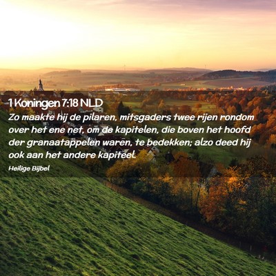 Picture 02 - 1 Koningen 7:18 NLD - Zo maakte hij de pilaren, mitsgaders twee rijen - Bible Verse Picture