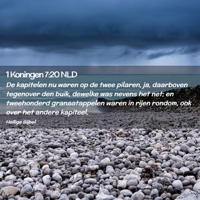 Picture 02 - 1 Koningen 7:20 NLD - De kapitelen nu waren op de twee pilaren, ja, - Bible Verse Picture