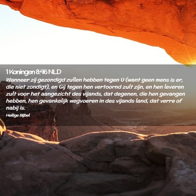 Picture 02 - 1 Koningen 8:46 NLD - Wanneer zij gezondigd zullen hebben tegen U (want - Bible Verse Picture