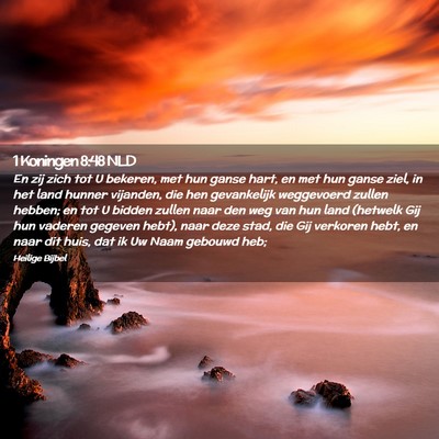 Picture 02 - 1 Koningen 8:48 NLD - En zij zich tot U bekeren, met hun ganse hart, en - Bible Verse Picture