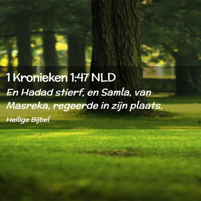 Picture 02 - 1 Kronieken 1:47 NLD - En Hadad stierf, en Samla, van Masreka, regeerde - Bible Verse Picture