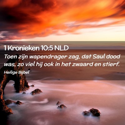 Picture 02 - 1 Kronieken 10:5 NLD - Toen zijn wapendrager zag, dat Saul dood was, zo - Bible Verse Picture
