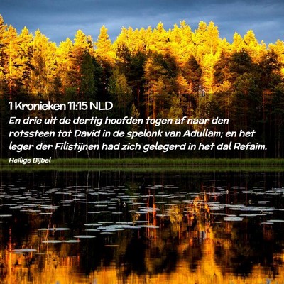 Picture 02 - 1 Kronieken 11:15 NLD - En drie uit de dertig hoofden togen af naar den - Bible Verse Picture