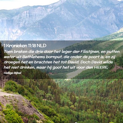 Picture 02 - 1 Kronieken 11:18 NLD - Toen braken die drie door het leger der - Bible Verse Picture