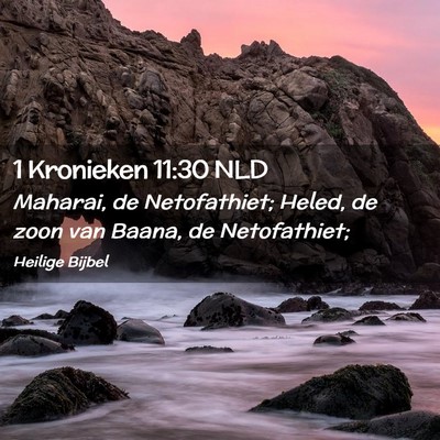 Picture 02 - 1 Kronieken 11:30 NLD - Maharai, de Netofathiet; Heled, de zoon van - Bible Verse Picture