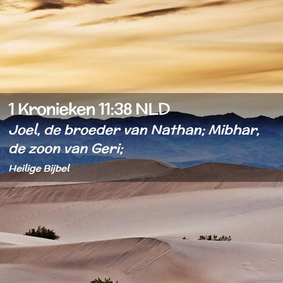 Picture 02 - 1 Kronieken 11:38 NLD - Joel, de broeder van Nathan; Mibhar, de zoon van - Bible Verse Picture