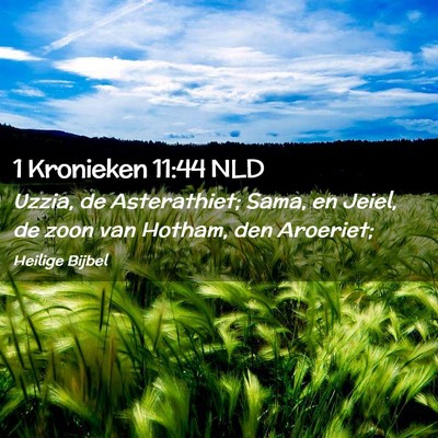 Picture 02 - 1 Kronieken 11:44 NLD - Uzzia, de Asterathiet; Sama, en Jeiel, de zoon - Bible Verse Picture