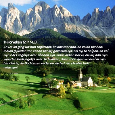 Picture 02 - 1 Kronieken 12:17 NLD - En David ging uit hun tegemoet, en antwoordde, en - Bible Verse Picture