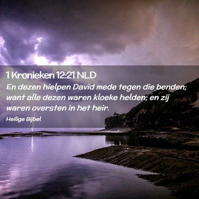 Picture 02 - 1 Kronieken 12:21 NLD - En dezen hielpen David mede tegen die benden; - Bible Verse Picture